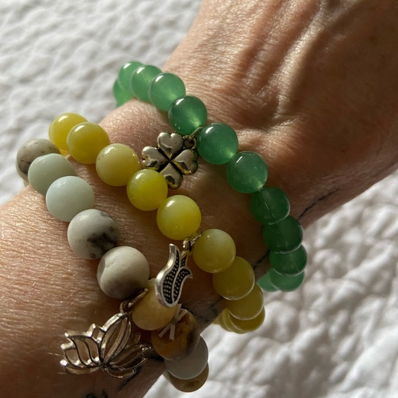 NWOT Set of 3 Natural Stone Bracelets - Picture 4 of 4